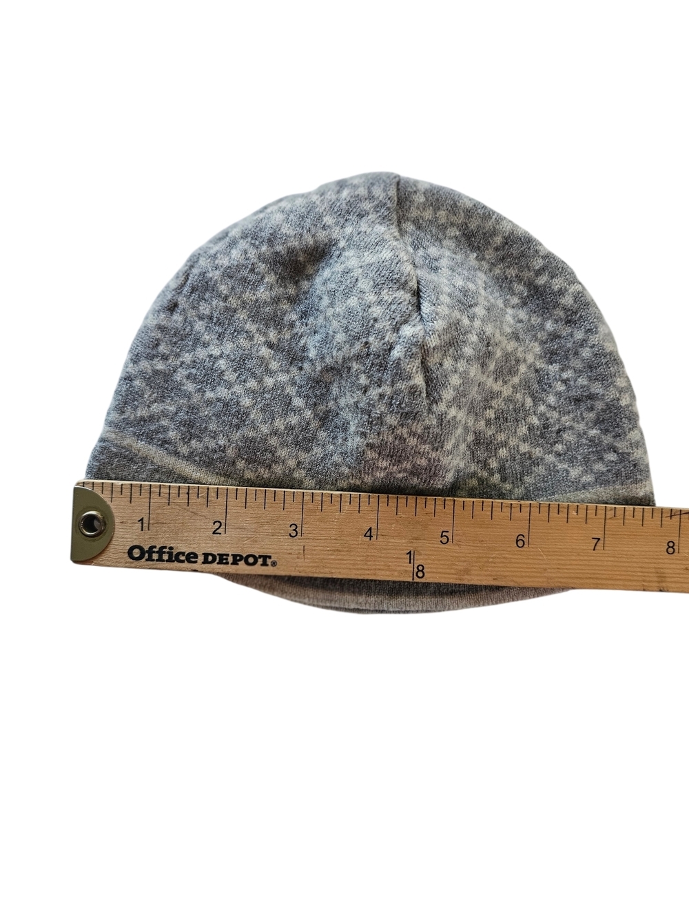 Gucci Gray and Cream Patterned Knit Baby Beanie - Picture 2 of 4